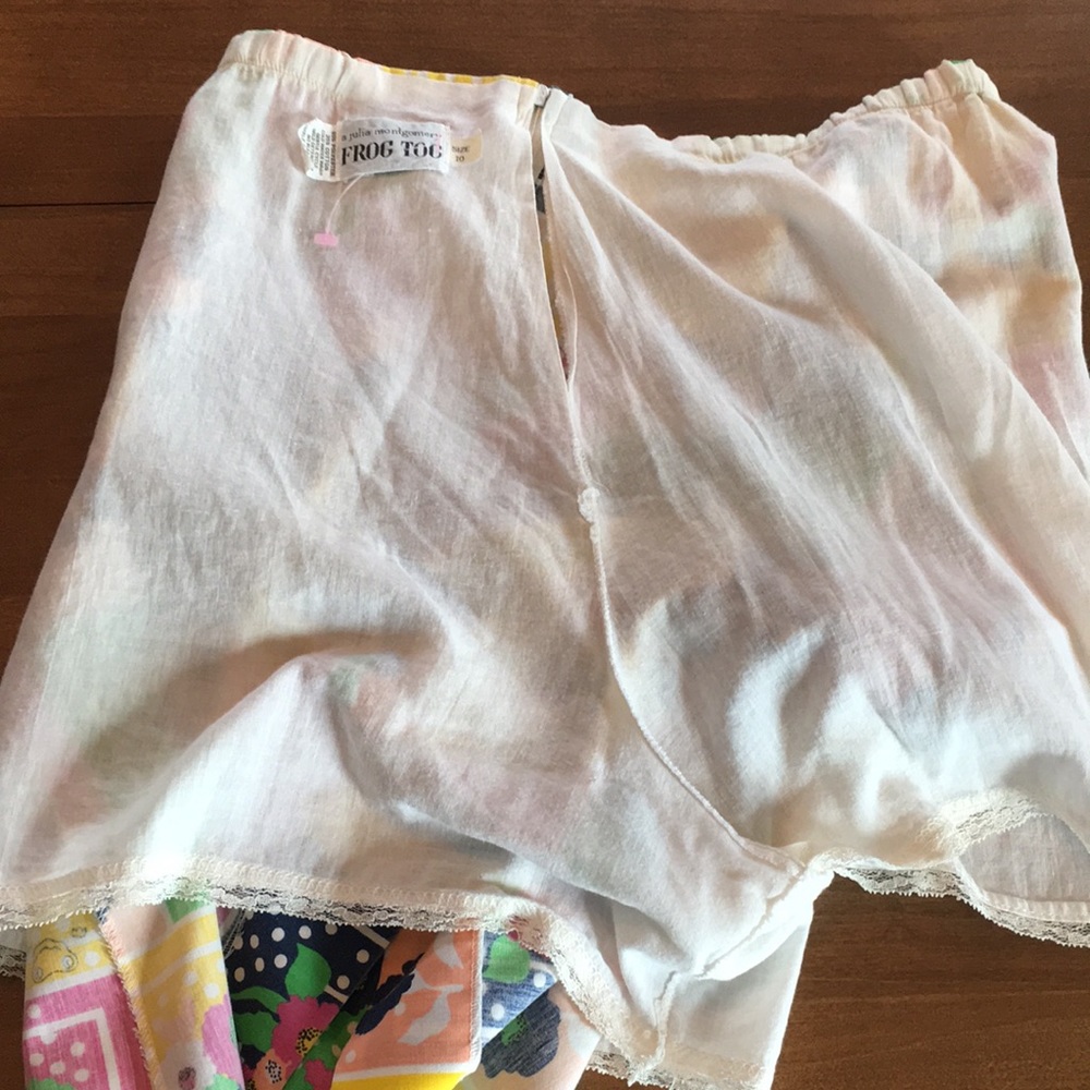 Vintage Floral Frogs Patchwork retro skirt skort polka dots frogs flowers 🌸 🐸 - Picture 15 of 16